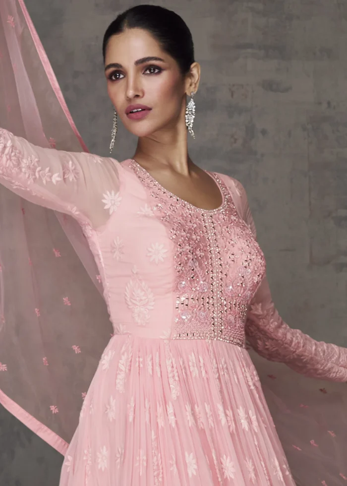 Baby Pink Georgette Anarkali Gown