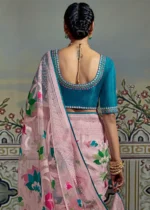 Baby Pink Organza Brasso Saree