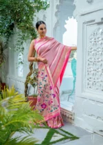 Baby Pink Paithani Silk Saree