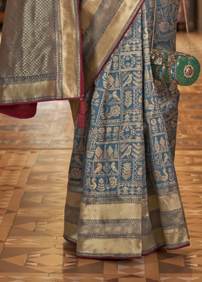 Blue Banarasi Saree