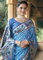 Blue Patola Silk Saree