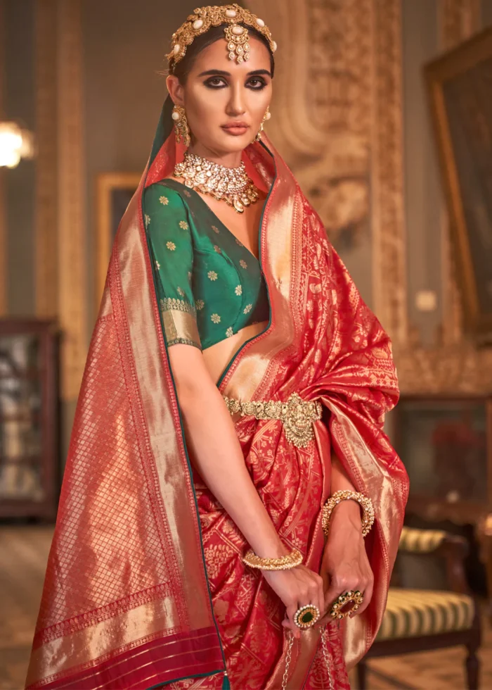 Bridal Red Banarasi Saree