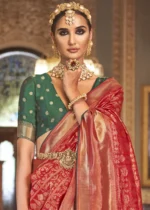 Bridal Red Banarasi Saree