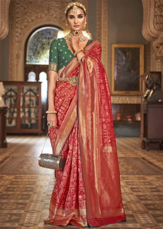 Bridal Red Banarasi Saree