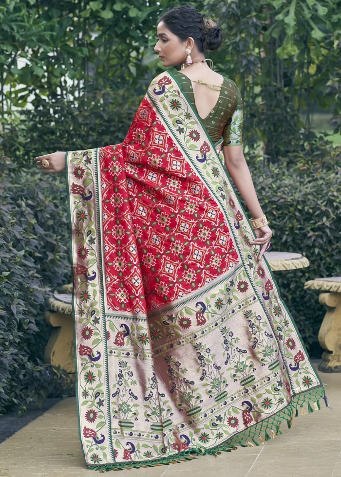 Bridal Red Patola Silk Saree