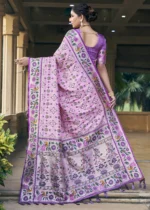 Carnation Pink Patola Silk Saree