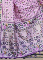 Carnation Pink Patola Silk Saree