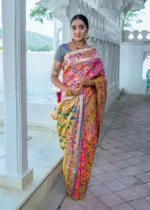 Coral Orange Paithani Silk Saree