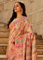 Cream Kashmiri Jamawar Saree