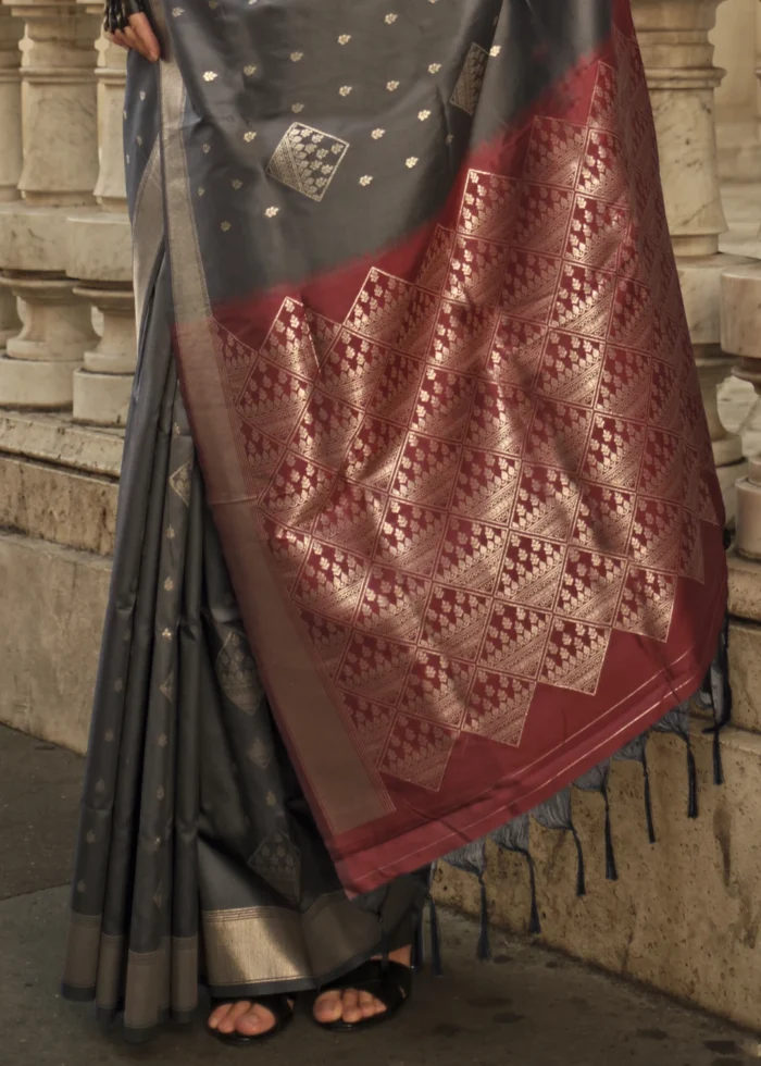 Dark Olive Green Soft Silk Saree