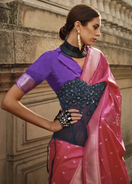 Dark Pink Soft Silk Saree