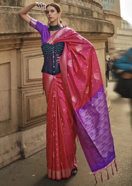 Dark Pink Soft Silk Saree