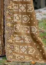 Earthy Brown Banarasi Saree