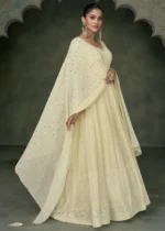 Ivory Georgette Anarkali Gown