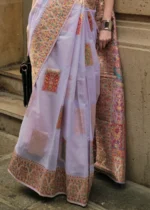 Lavender Kashmiri Jamawar Saree