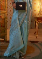 Light Blue Kanjivaram Silk Saree