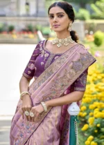 Lotus Purple Banarasi Saree