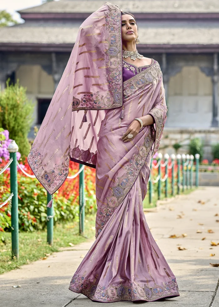 Lotus Purple Banarasi Saree