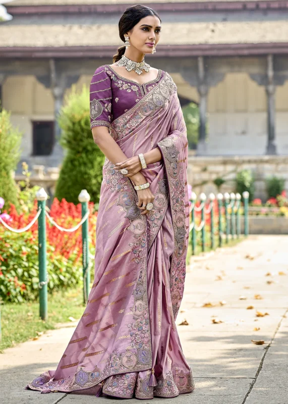 Lotus Purple Banarasi Saree