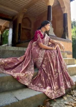 Mauve Purple Banarasi Saree