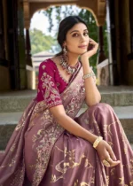 Mauve Purple Banarasi Saree