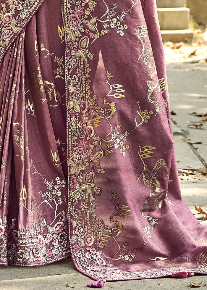 Mauve Purple Banarasi Saree