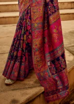 Navy Blue Kashmiri Jamawar Saree