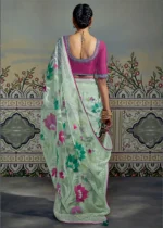 Pastel Green Organza Brasso Saree