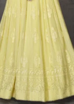 Pastel Yellow Georgette Anarkali Gown