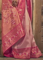 Pink Banarasi Saree with Stone Work