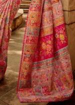 Pink Kashmiri Jamawar Saree