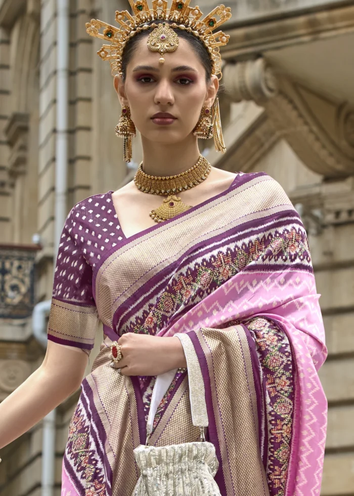 Pink Patola Silk Saree