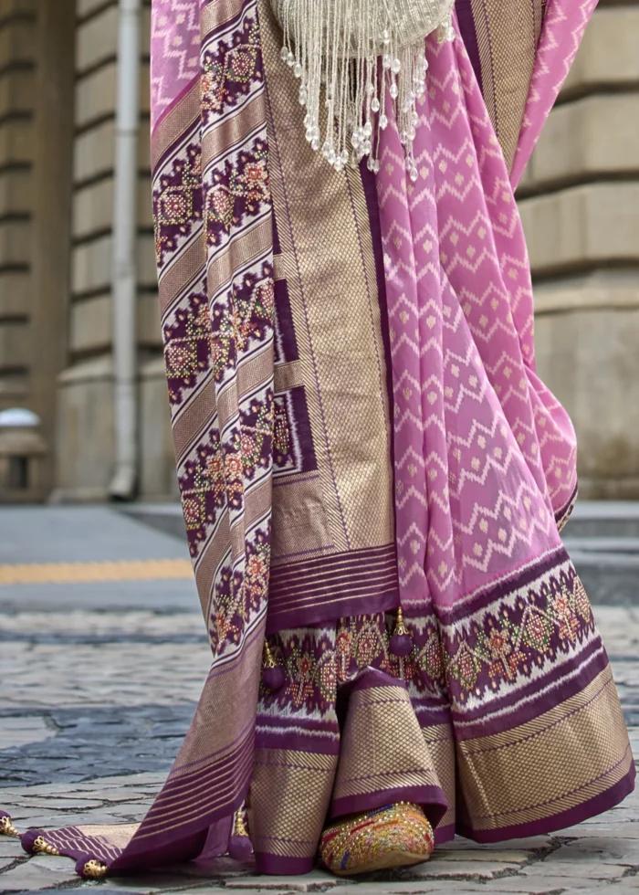 Pink Patola Silk Saree