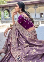 Purple Banarasi Saree