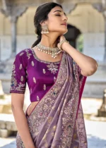 Purple Banarasi Saree