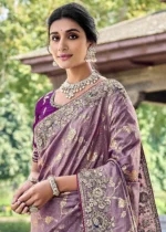 Purple Banarasi Saree