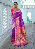 Purple Paithani Silk Saree