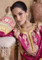 Rani Pink Palazzo Suit with Embroidery