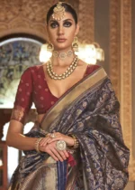 Royal Blue Banarasi Saree