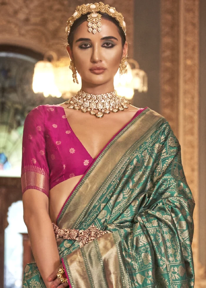 Sea Green Banarasi Saree