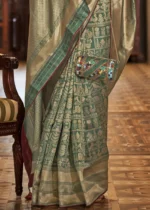 Teal Green Banarasi Saree