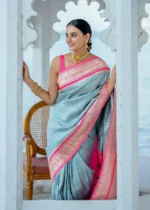 Turquoise Blue Paithani Silk Saree