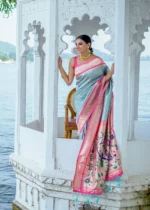 Turquoise Blue Paithani Silk Saree