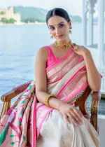 White Paithani Silk Saree