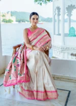 White Paithani Silk Saree