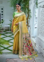 Yellow Paithani Silk Saree