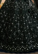 Black Embroidered Net Ready to Wear Lehenga