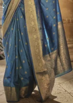 Blue Banarasi Khaddi Silk Saree