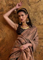 Copper Brown Kanjivaram Saree