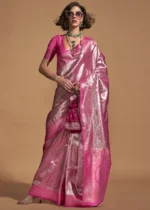 Fandango Pink Kanjivaram Saree